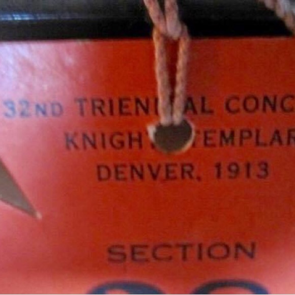 KNIGHTS TEMPLAR MASONIC Ticket/invitation 1913 Triennial Conclave Denver, CO - Picture 5 of 6
